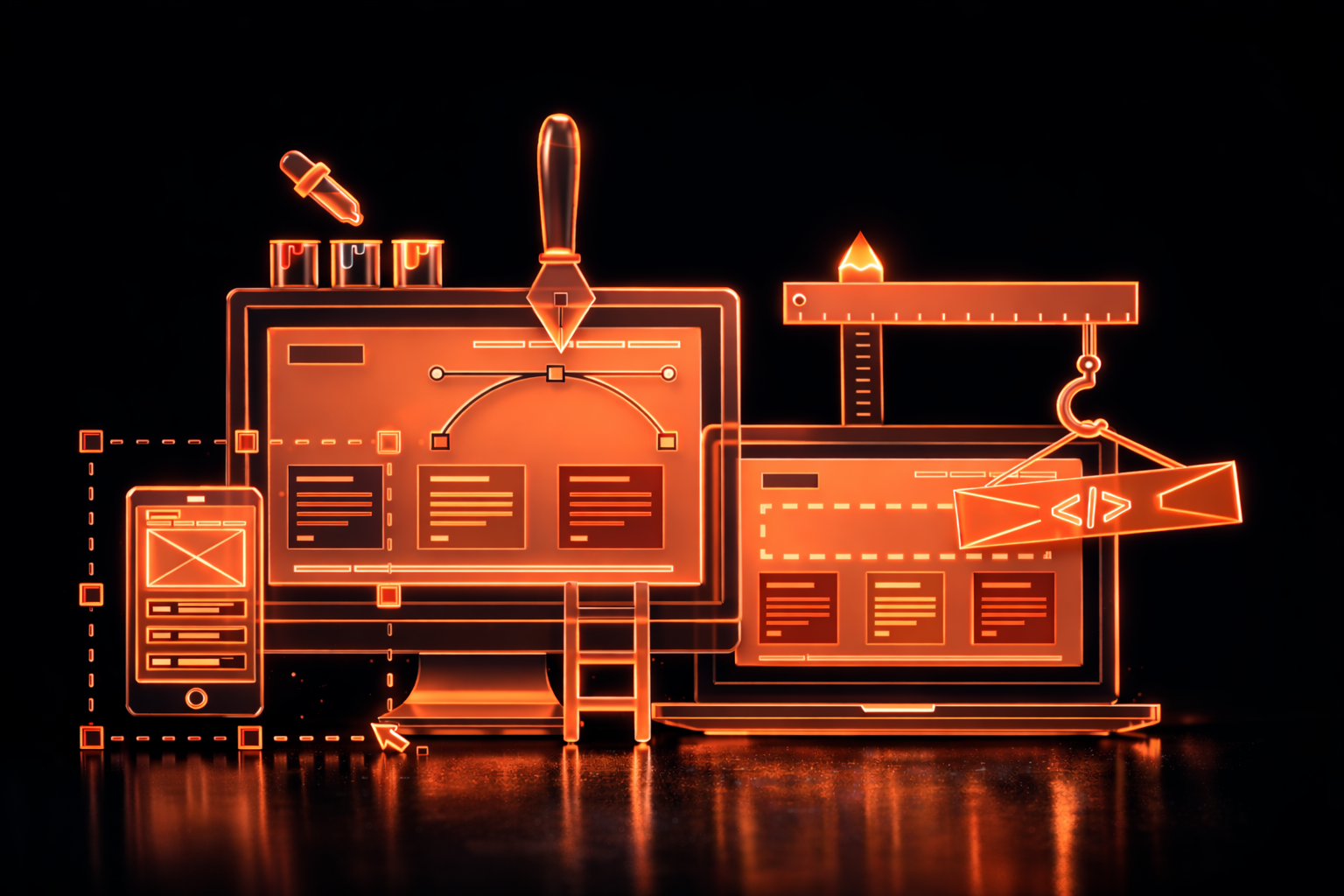 Ilustrație reprezentând refacerea unui site web vechi într-unul modern și performant