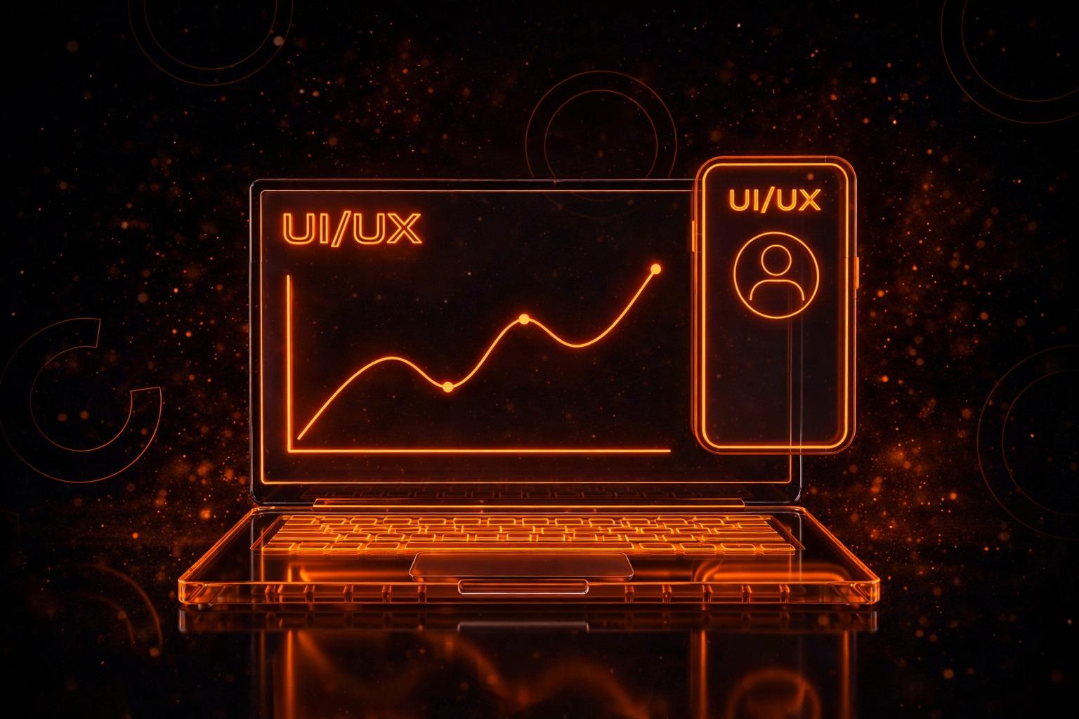 Ilustrație reprezentând procesul de UX UI CX